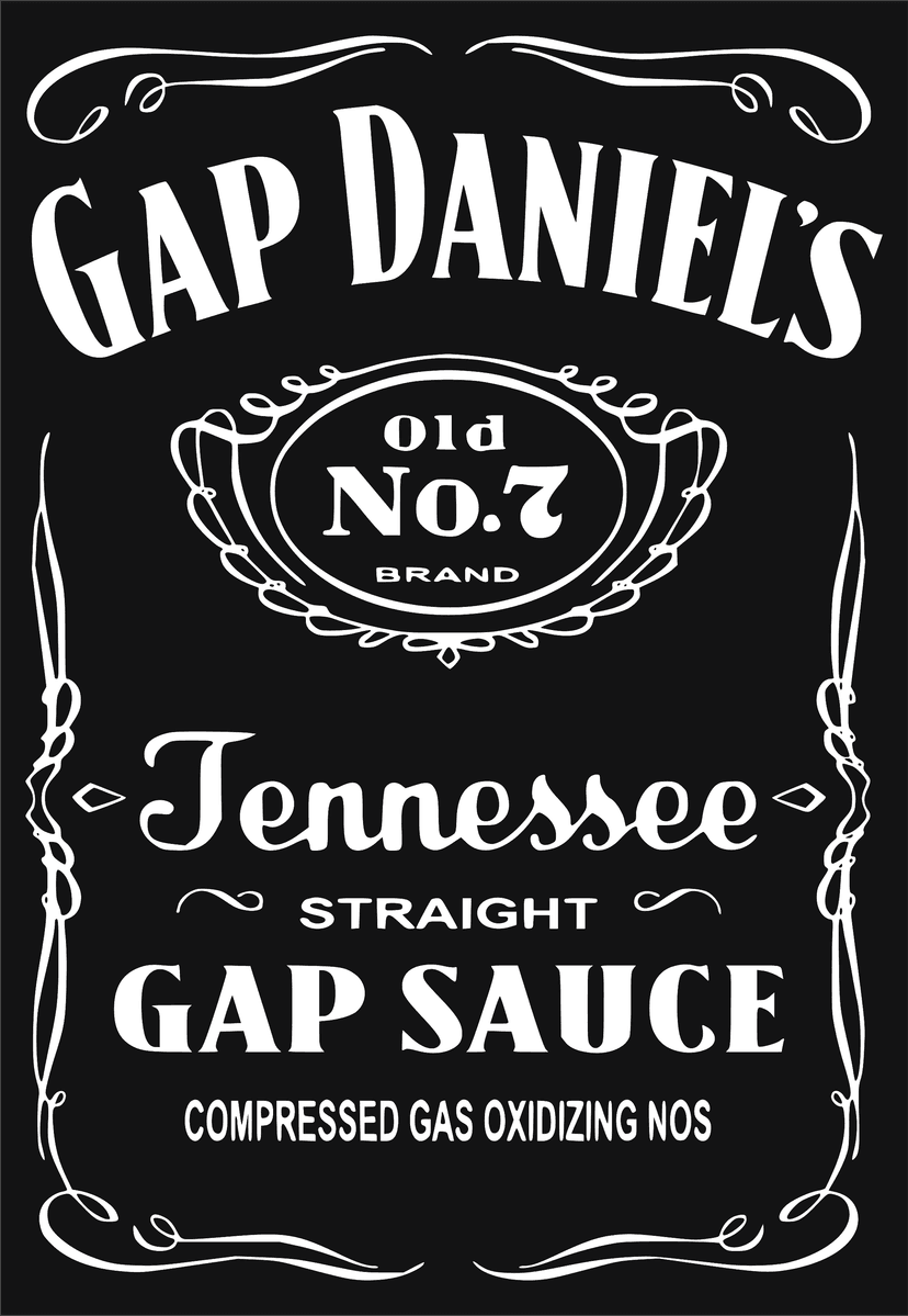 Product image of Gap Daniel's Nitrous Bottle Sticker 10" x 7"