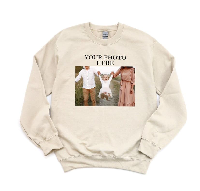 Product image of Custom Photo Sweatshirt, Photo Sweatshirts, Sweatshirt Printing, Custom Sweatshirt With Photo, Picture Sweatshirt, Custom Logo Sweatshirt